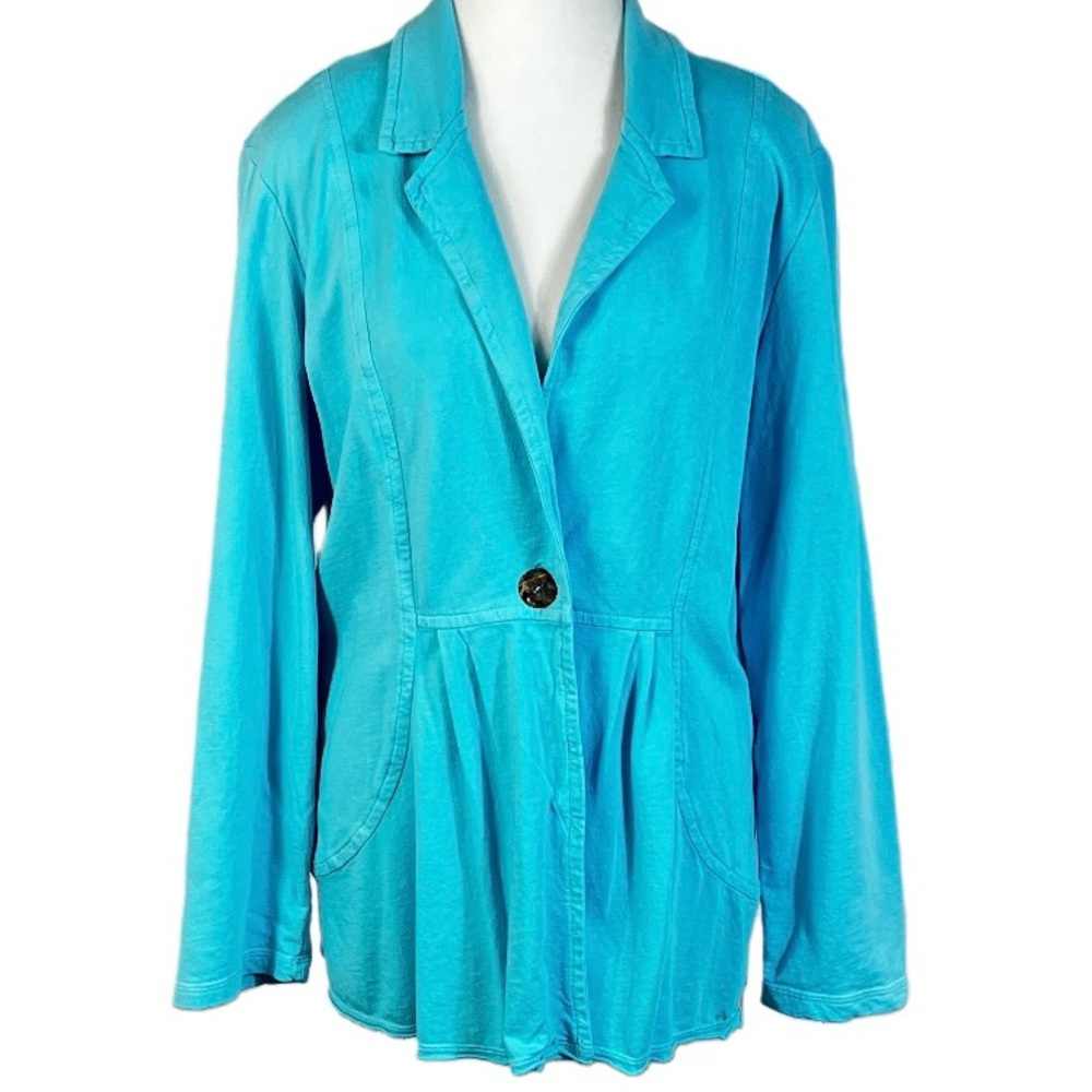 NWT Color Me Cotton Long Sleeve Cotton Lightweight Blazer Size M Summer Chic